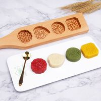 Moule à peau glacée en bois de taille moyenne Moule à gâteau de lune en silicone pressé à la main en silicone PC