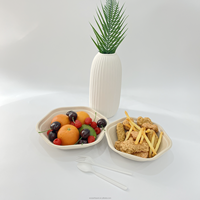 Bol à salade de bagasse de canne à sucre hexagone de grande capacité biodégradable compostable jetable au micro-ondes