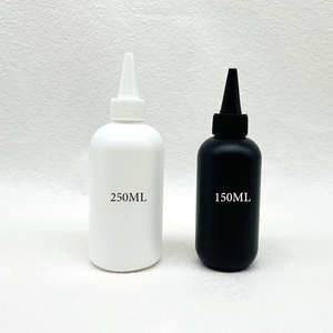 Stock d'usine Bouteilles HDPE noires bon marché 250ML 150ML Bouteille à presser ronde noire Bouteilles chimiques de monomère <span class=keywords><strong>liquide</strong></span> acrylique d'acétone - Product Image 1