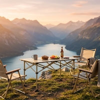 Table de camping rectangulaire pliable en acier au carbone, légère et portable, table de pique-nique, vente en gros, couleur personnalisée, mobilier d'extérieur