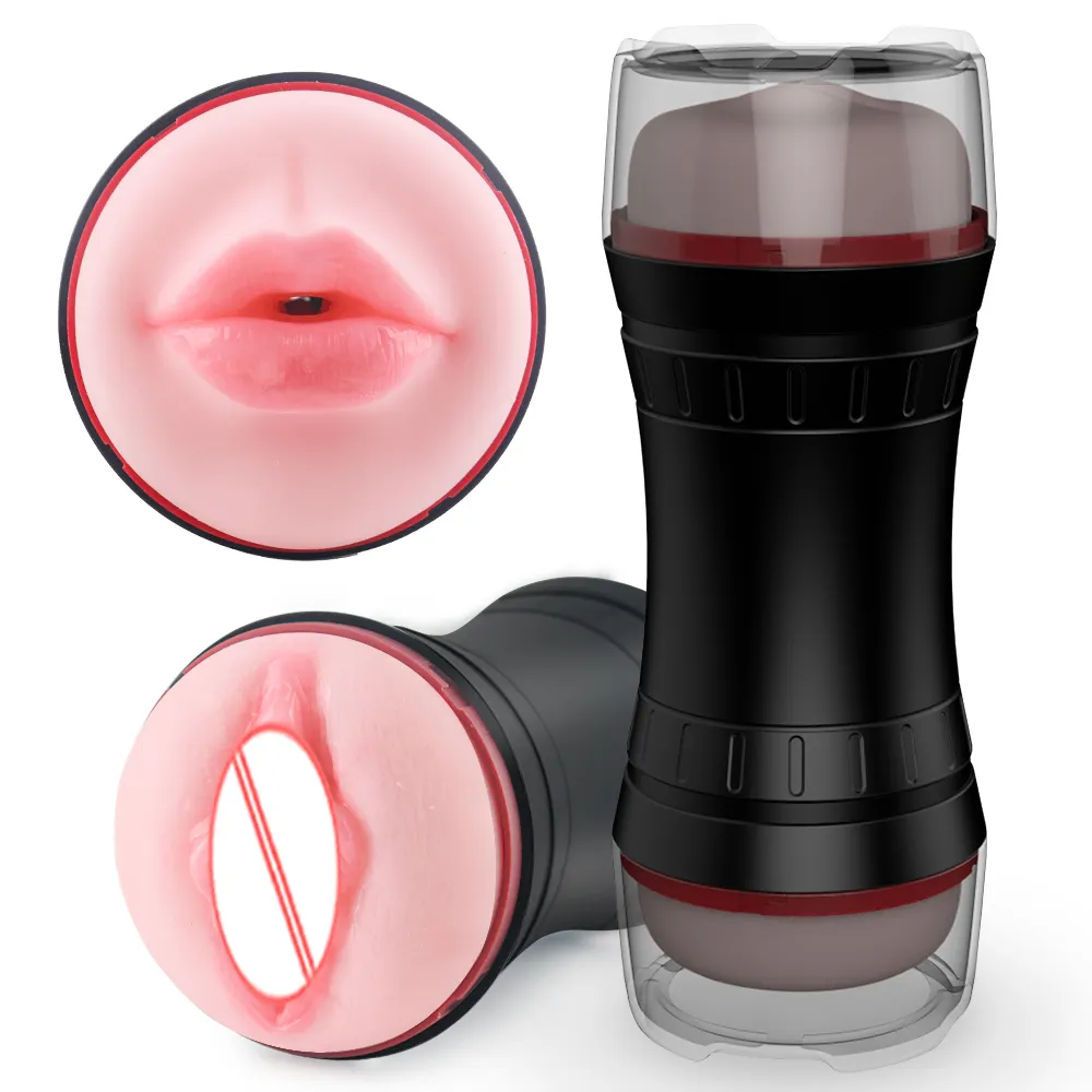 Medical Silicone Sex Toys Oral Vaginal Sex Vibrating Masturbator Simulating Deep Throat Masturbation Cup for Men