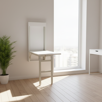 Table à manger pliante murale moderne en bois avec design à panneaux