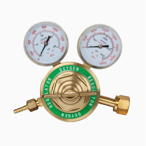 Régulateur d'oxygène et d'acétylène robuste, moyen et léger pour GPL, hélium, argon, CO2, en laiton et aluminium pour usage industriel - Product Image 1