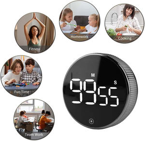 LED Magnetic Kitchen Digital Round Plastic Stopwatch <strong>Timer</strong> Cooking <strong>Shower</strong> Study Counter Alarm Remind Manual Electronic Countdown - Product Image 6