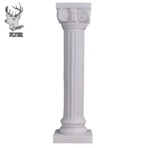 Pilar de columna romana europea de Venta caliente Pilar de talla de piedra de columna de mármol blanco para Decoración