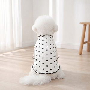 Chemise à manches longues extensible à volants et imprimé cœur pour Chihuahua Schnauzer <span class=keywords><strong>Shih</strong></span> <span class=keywords><strong>Tzu</strong></span> Yorkie - Product Image 6