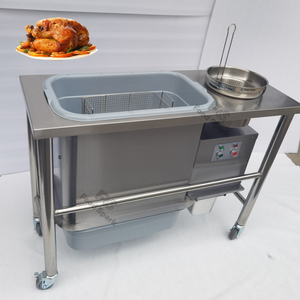 Bàn nhúng bột gà bằng thép không gỉ bán buôn, bàn nhúng bột gà điện KFC có rây, máy phủ bột gà chiên - Product Image 6