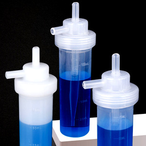 Bouteille d'absorption en plastique, flacon tampon à bulles en polyéthylène PE pour la collecte de gaz en laboratoire 75 ml 100 ml - Product Image 2