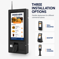 Kiosque en libre-service sur pied avec lecteur de code QR, lecteur de cartes et imprimante thermique