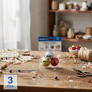 ชุดกระดิ่งโลหะกลมสีสันสดใส3ชิ้น25มม. โมเดลเหล็กหล่อสไตล์ทะเลสำหรับตกแต่งงานฝีมือชุบพิมพ์ลายได้ตามต้องการ - Product Image 3