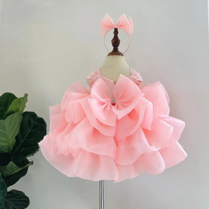 Splendido Abito da Damigella con Gonna Voluminosa e Fiocco per Bambine da 1 a 9 Anni, Ideale per Compleanni, Matrimoni e Occasioni Formali - Product Image 5
