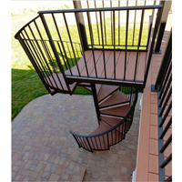Escaliers en acier inoxydable à spirale modulaire, jaune d'extérieur