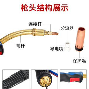 Pistolet de soudage MIG refroidi à l'eau Ottel 501D, style européen, outil de soudage manuel pour fil d'aluminium, 220V, cycle de service 60% - Product Image 4