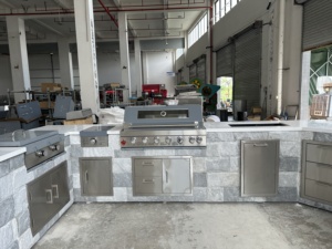 Isla de <span class=keywords><strong>Cocina</strong></span> Exterior Tipo U Personalizada de 180 Pulgadas con Parrilla de Gas, Certificación CE <span class=keywords><strong>AGA</strong></span>, <span class=keywords><strong>Cocina</strong></span> Todo en Uno para Exteriores - Product Image 4