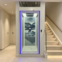 Ascenseur hydraulique fiable pour villa, ascenseur résidentiel avec porte automatique, capteur de sécurité, ascenseur domestique
