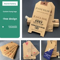 Étiquette suspendue vintage de luxe en papier kraft avec logo personnalisé estampé à chaud or pour sacs, vêtements en jean, cordon imprimé sérigraphié