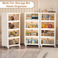 Boîtes de rangement pliables en plastique, conteneurs de rangement empilables avec roulettes, bacs de rangement pliables, organisateur pour le salon