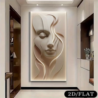 Peinture à l'huile sur toile abstraite moderne sans cadre 2D, grande taille, effet 3D texturé, tons rose doux pour chambre à coucher