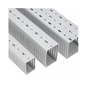 Canalina Portacavi Industriale in PVC da 2 Metri, Installazione Aperta, Grigia, Ignifuga, con Denti Fini - Product Image 4