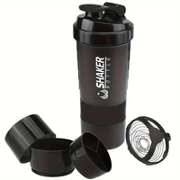 Bouteille de shaker de protéines portable anti-fuite personnalisée de 16 oz, bouteille d'eau de sport pour la remise en forme et la perte de poids