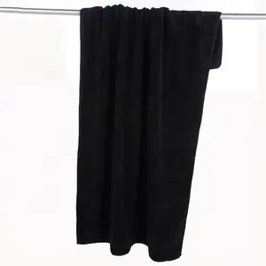 Wholesale 16x27 inches 100% Microfiber Black Soft Absorbent Quick Dry Gym Salon Spa Hand Towel