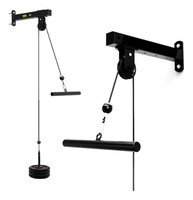 Rodillo de Entrenamiento DIY para Antebrazos y Muñecas con Accesorio para Poleas de Tracción de Bíceps y Tríceps para Levantamiento de Pesas