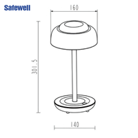 Lampe de table moderne pour l'intérieur et l'extérieur, IP44, étanche, à un seul abat-jour, rechargeable, LED, à intensité variable, lumière d'ambiance pour bar, hôtel, patio, décoration