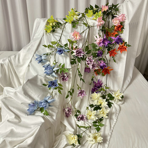 Fleurs artificielles de clématites suspendues, plantes décoratives tropicales pour la forêt tropicale, pour la photographie de mariage, la décoration de la maison - Product Image 2