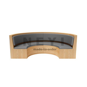 Personalizado barato madera cabina sofá medio redondo venta directa de fábrica occidental bar restaurante mesa y sillas para bar cafetería taberna - Product Image 4