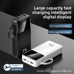 Batterie externe 20 000 <span class=keywords><strong>mAh</strong></span> avec affichage numérique, charge ultra-rapide 22,5 W, grande capacité, portable, universelle pour smartphones, en plastique - Product Image 2