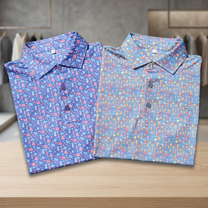 2024 Custom High Quality Quick Dry Man Golf Polo T-<b>Shirt</b> <b>Funny</b> Pattern Polyester Spandex Stiff Collar Design Low FOB Price Made - Product Image 3