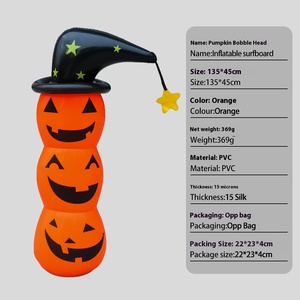 AGS Citrouille fantôme gonflable en PVC pour décorations de fête d'Halloween, modèle de jardin transfrontalier - Product Image 5