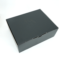 Boîte d'expédition en carton ondulé noir personnalisée avec logo imprimé en feuille d'argent chaud pour l'emballage de colis e-commerce