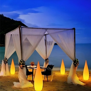 Lámpara de jardín Solar LED RGB, diseño de gota de agua luminosa, lámpara de pie impermeable creativa para exteriores para hoteles, jardines, paisaje - Product Image 1