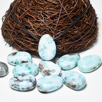 Pendentifs classiques en pierre naturelle Larimar de Dominique bleue, perles en forme de poire de 30 mm, vente chaude, tendance, pour homme, cadeau