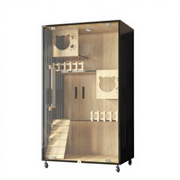 Maison pour chat en bois, villa pour chat d'intérieur, mobilier pour animaux de compagnie avec griffoirs et escaliers