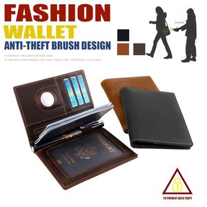 Funda de Pasaporte y Tarjetero de Cuero Crazy Horse de Alta Gama, Anti-Robo, con Bloqueo RFID, Impermeable, Organizador de Viaje Compatible con - Product Image 2