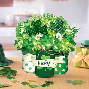 DAMAI Décoration de porte pour la Saint-<span class=keywords><strong>Patrick</strong></span>, panneau suspendu en bois, décoration en bois irlandais porte-bonheur pour la fête de la Saint-<span class=keywords><strong>Patrick</strong></span>, décoration de porte d'entrée - Product Image 2