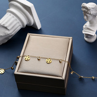 Collier en Acier Titane, Styles Multiples, Design Géométrique Pétale Trèfle avec Strass, Bijoux Tendance, Vente Directe Usine