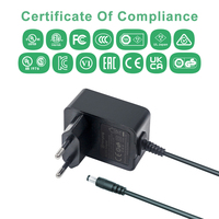 Adaptateur secteur AC/DC 5V 2A 9V 12V 1A 12W 15W 5V 3A avec prise EU, certifié CE GS RoHS REACH