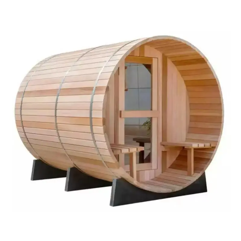 2021 Outdoor Fass Dampfs auna Zimmer traditionelle Kabine Zubehör Garten Sauna Massivholz Hemlock Rote Zeder Holz Sauna nass