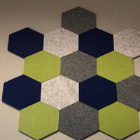 Panneaux muraux décoratifs durables en feutre hexagonal Panneau insonorisant Panneaux acoustiques PET insonorisés en fibre de polyester