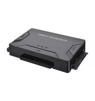 Конвертер данных USB 3.0 в SATA IDE ATA 3-в-1 для ПК и ноутбуков, для жестких дисков 2,5 и 3,5 дюйма, черный, с адаптером питания EU/US