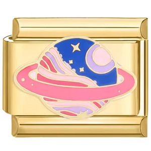 Vente chaude En Acier Inoxydable Italie Or Module <span class=keywords><strong>Bracelet</strong></span> DIY Dauphin Coeur Motif Charme Épissé Pendentif 0.9*1cm Femmes Bijoux - Product Image 1