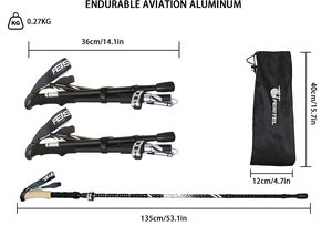 Bastones de Senderismo Plegables al por Mayor, Logotipo Personalizado OEM, <span class=keywords><strong>Precio</strong></span> de Fábrica, Proveedor de Bastones de Trekking - Product Image 3