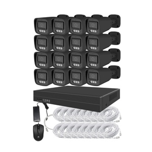 Kamera keamanan rumah, kamera keamanan hitam 4K 16CH, kit NVR PoE 16 buah 8MP IP - Product Image 1