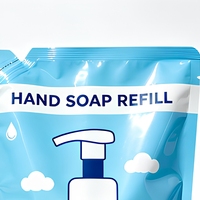 Pochette de recharge de savon liquide 1L imprimée sur mesure, emballage souple en plastique pour distributeur