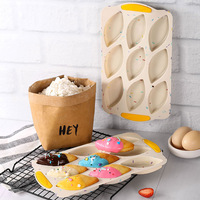 Moule à cupcakes en silicone Manjia en forme de feuille, sans BPA, pour gâteaux, chocolat, savon, MS105