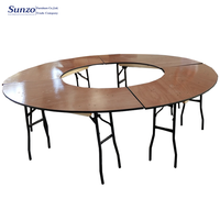 Table de banquet pliante en bois serpentine moderne Sunzo Furniture Wholesale pour événements - Durable et portable
