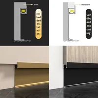 LED Aluminium legierung Lichtst reifen Sockel leiste Edelstahl Embedded Luminous Metal Black Wall Corner Hotels Wohnungen